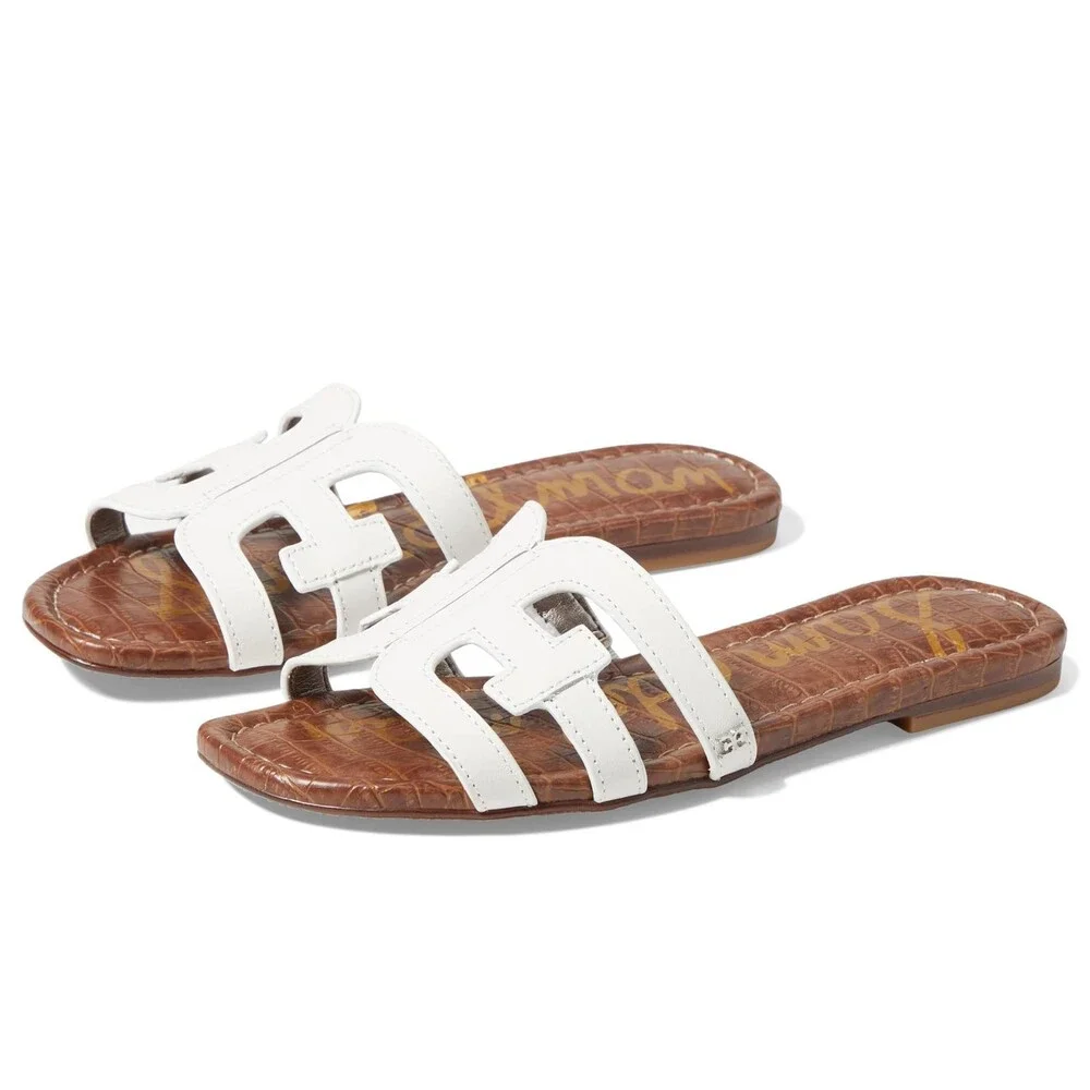 Sam Edelman Bay I5506L1100 Sandals Girls US 12 M White Leather Slide HTAT1767